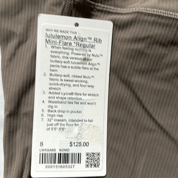 LULULEMON ALIGN RIBBED MINI FLARE *REGULAR IN NOMAD SZ 4 NWT - Picture 11 of 13
